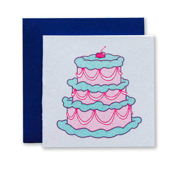 Tiered Cake Risograph Tiny Card