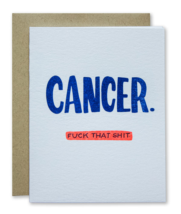Cancer - Fuck That Shit Risograph Greeting Card