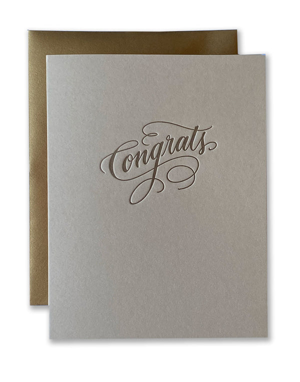 Congrats Script Letterpress Card / Hue Collection