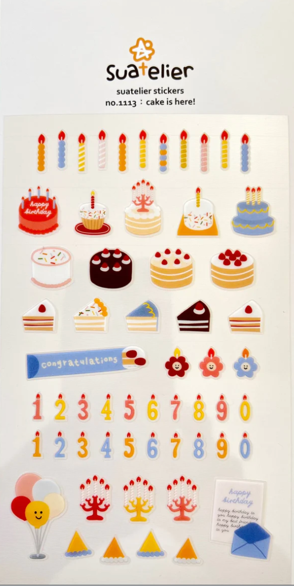 Birthday Cake Sticker Sheet