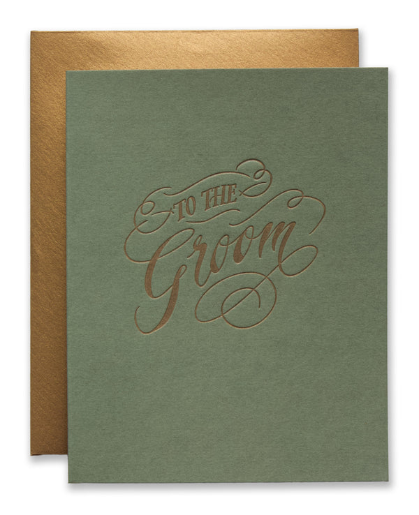 To The Groom Hand-Lettered Letterpress Wedding Card