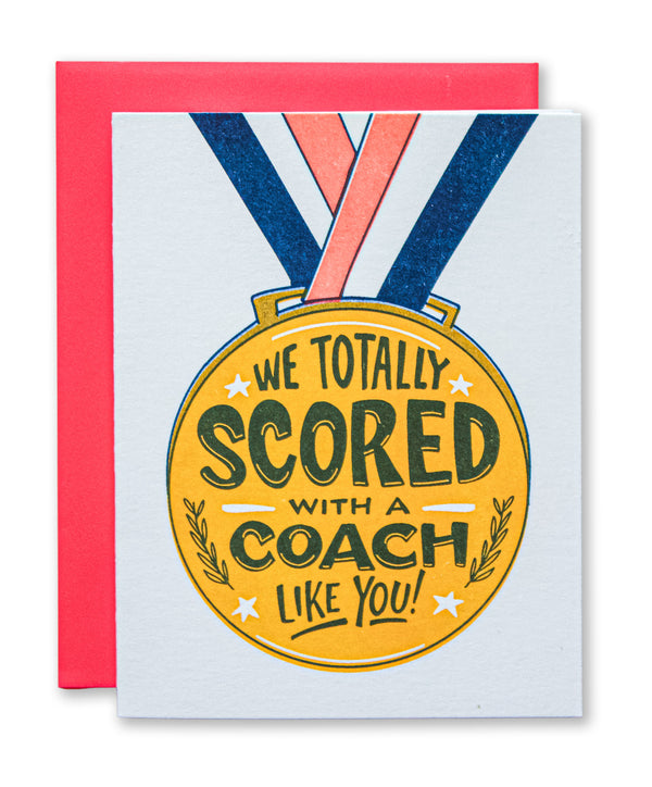We Totally Scored With A Coach Like You Risograph Greeting Card