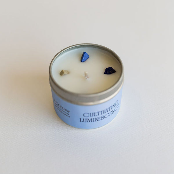 2oz. Ascension Candle with Lapis Lazuli by Cultivating Luminescence