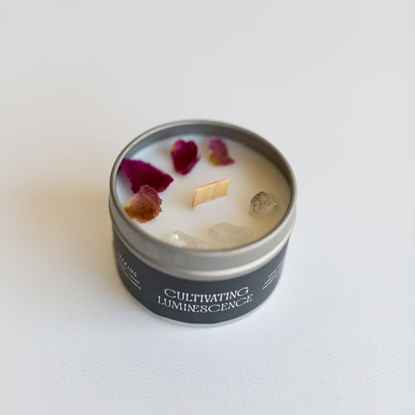 4oz. Seeking Candle with Clear Quartz by Cultivating Luminescence
