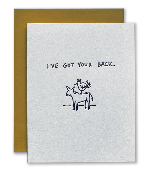 I've Got Your Back Letterpress Card