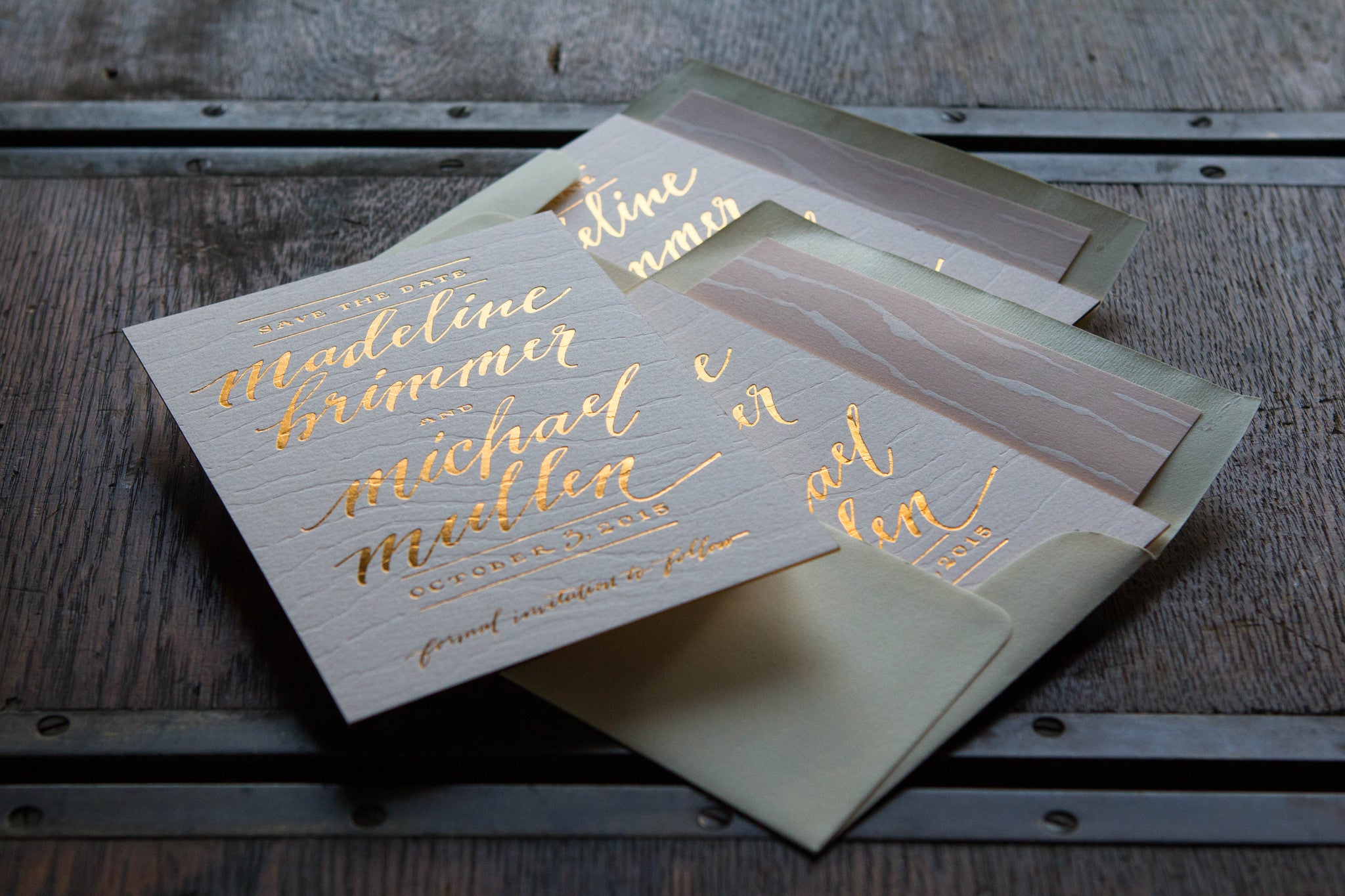 A Geometric and Feminine Rose Gold Wedding Suite